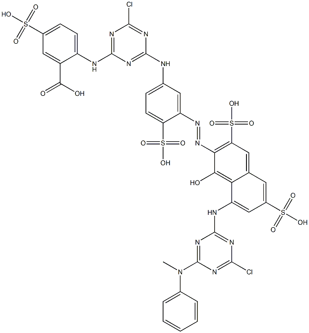 2-[[4-Chloro-6-[[3-[[8-[[4-chloro-6-(methylphenylamino)-1,3,5-triazin-2-yl]amino]-1-hydroxy-3,6-disulfo-2-naphthalenyl]azo]-4-sulfophenyl]amino]-1,3,5-triazin-2-yl]amino]-5-sulfobenzoic acid