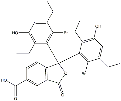 1,1-ビス(6-ブロモ-2,5-ジエチル-3-ヒドロキシフェニル)-1,3-ジヒドロ-3-オキソイソベンゾフラン-5-カルボン酸 化学構造式