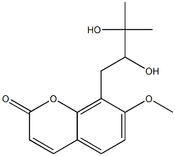 7-Methoxy-8-(2,3-dihydroxy-3-methylbutyl)-2H-1-benzopyran-2-one 结构式