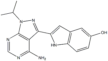 2-(4-Amino-1-isopropyl-1H-pyrazolo[3,4-d]pyrimidin-3-yl)1H-indol- 5-ol Structure