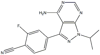 4-(4-Amino-1-isopropyl-1H-pyrazolo[3,4-d]pyrimidin-3-yl)-2-fluoro- benzonitrile Structure