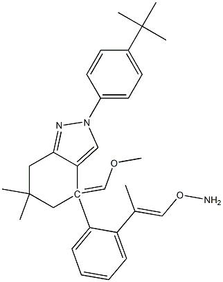 Aza(1-(4-(2-aza-2-methoxy-1-methylvinyl)phenyl)-2-(4-(tert-butyl)phenyl)-6,6-dimethyl(5,6,7-trihydroindol-4-ylidene))methoxymethane Struktur