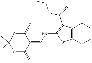 Ethyl 2-(((4,4-dimethyl-2,6-dioxo-3,5-dioxanylidene)methyl)amino)-4,5,6,7-tetrahydrobenzo[b]thiophene-3-carboxylate