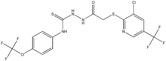 1-(2-(3-Chloro-5-(trifluoromethyl)(2-pyridylthio))acetyl)-4-(4-(trifluoromethoxy)phenyl)thiosemicarbazide Structure