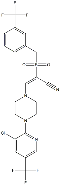 3-(4-(3-Chloro-5-(trifluoromethyl)(2-pyridyl))piperazinyl)-2-((3-(trifluoromethyl)benzyl)sulfonyl)prop-2-enenitrile Structure