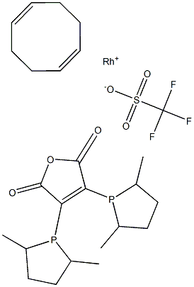 (-)-2,3-Bis[(2R,5R)-2,5-dimethylphospholanyl]maleic anhydride(1,5-cyclooctadiene)rhodium(I) trifluoromethanesulfonate,,结构式