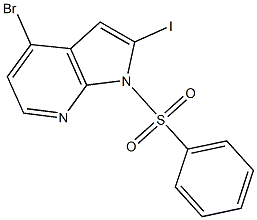 1-Benzenesulfonyl-4-bromo-2-iodo-7-azaindole 结构式