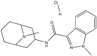 1-Methyl-N-(9-methyl-9-azabicyclo[3.3.1]non-3-yl)-indazole-3-carboxamidehydrochloride 化学構造式