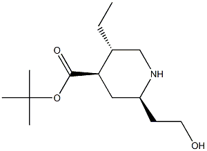 (2R,4R,5S)-5-乙基-2-(2-羟基乙基)哌啶-4-羧酸叔丁酯,,结构式