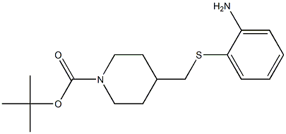 4-(2-Amino-phenylsulfanylmethyl)-piperidine-1-carboxylic acid tert-butyl ester,,结构式