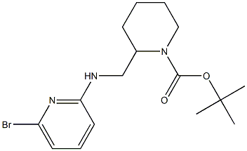 2-[(6-Bromo-pyridin-2-ylamino)-methyl]-piperidine-1-carboxylic acid tert-butyl ester 化学構造式