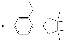 3-ethyl-4-(4,4,5,5-tetramethyl-1,3,2-dioxaborolan-2-yl)phenol,,结构式
