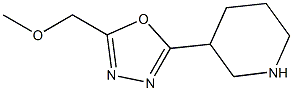 3-(5-Methoxymethyl-[1,3,4]oxadiazol-2-yl)-piperidine 化学構造式