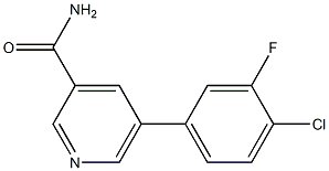 5-(4-chloro-3-fluorophenyl)pyridine-3-carboxamide,,结构式