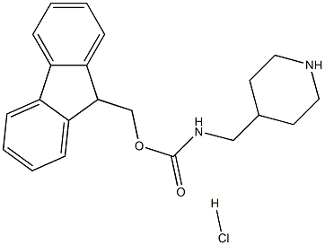 4-(Fmoc-aminomethyl)-piperidine hydrochloride 化学構造式