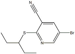 5-bromo-2-(pentan-3-ylthio)pyridine-3-carbonitrile Struktur