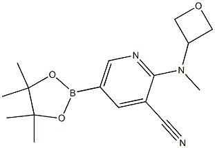 2-((oxetan-3-yl)methylamino)-5-(4,4,5,5-tetramethyl-1,3,2-dioxaborolan-2-yl)pyridine-3-carbonitrile Structure