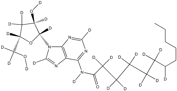 N6-Lauroyl Cordycepin-d23, , 结构式