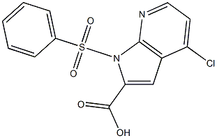 4-氯-1-苯磺酰基-7-氮杂吲哚-2-羧酸,,结构式