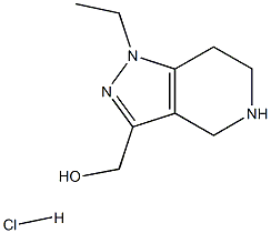 (1-Ethyl-4,5,6,7-tetrahydro-1H-pyrazolo-[4,3-c]pyridin-3-yl)methanol hydrochloride,,结构式