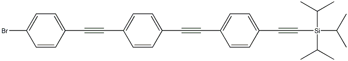 ((4-((4-((4-broMophenyl)ethynyl)phenyl) ethynyl)phenyl)ethynyl)triisopropylsilane 化学構造式