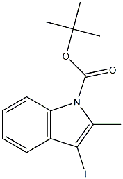 3-Iodo-2-methyl-1H-indole-1-carboxylic acid tert-butyl ester Structure