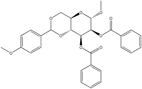 Methyl 2,3-di-O-benzoyl-4,6-O-(4-methoxybenzylidene)-a-D-mannopyranoside 结构式