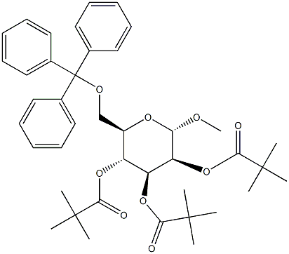 Methyl 2,3,4-tri-O-pivaloyl-6-O-trityl-a-D-mannopyranoside Structure