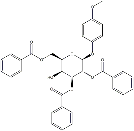 4-Methoxyphenyl 2,3,6-tri-O-benzoyl-b-D-galactopyranoside 结构式