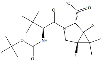 (1R,2S,5S)-3-[(2S)-2-[[(叔丁氧基)羰基]氨基]-3,3-二甲基-1-氧代丁基]-6,6-二甲基-3-氮杂双环[3.1.0]己烷-2-甲酸甲酯, , 结构式