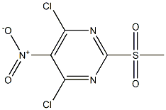 2-methanesulfonyl-4,6-dichloro-5-nitropyrimidine Struktur