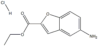 5-氨基-1-苯并呋喃-2-甲酸乙酯盐酸盐, , 结构式