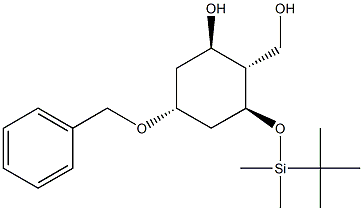 (1R,2S,3S,5R)-5-Benzyloxy-3-(tert-butyldimethylsilyloxy)-2-hydroxymethyl cyclohexanol 化学構造式