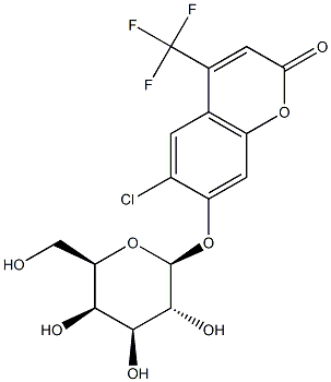 6-Chloro-4-(trifluoromethyl)umbelliferyl b-D-galactopyranoside Structure