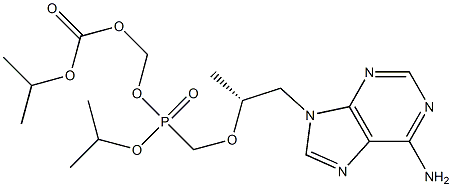 (R)- [2-(6-amino-purin-9-yl)-1-methyl-ethoxymethyl]-phosphonic acid isopropoxycarbonyloxymethyl esterisopropyl ester Structure