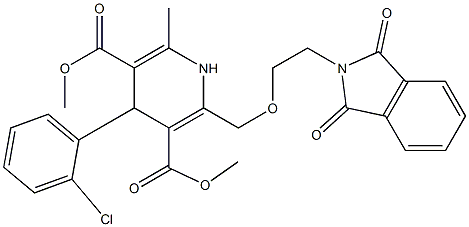 dimethyl 4-(2-chlorophenyl)-2-((2-(1,3-dioxoisoindolin-2-yl)ethoxy)methyl)-6-methyl-1,4-dihydropyridine-3,5-dicarboxylate Struktur