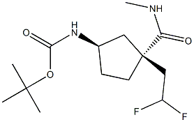 tert-butyl ((1R,3R)-3-(2,2-difluoroethyl)-3-(methylcarbamoyl)cyclopentyl)carbamate, 2411591-97-2, 结构式