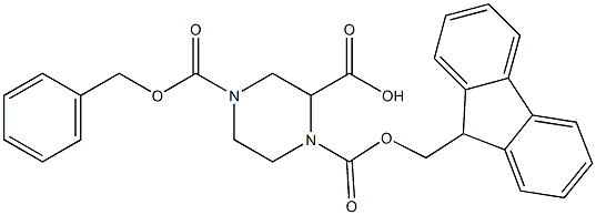 1-(FMOC)-4-CBZ-PIPERAZINE-2-CARBOXYLIC ACID, , 结构式