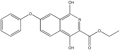 Ethyl 1,4-dihydroxy-7-phenoxyisoquinoline-3-carboxylate Struktur