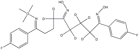 1,9-Bis(4-fluorophenyl)nonane-1,5,9-trione-d8 O,O,O-Trimethyl Trioxime 结构式