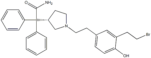 (S)-2-(1-(3-(2-Bromoethyl)-4-hydroxyphenethyl)pyrrolidin-3-yl)-2,2-diphenylacetamide Structure