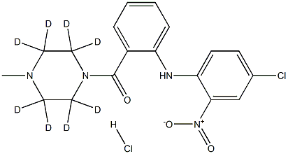 [2-[(4-Chloro-2-nitrophenyl)amino]phenyl](4-methyl-1-piperazinyl)methanone-d8 HCl Structure