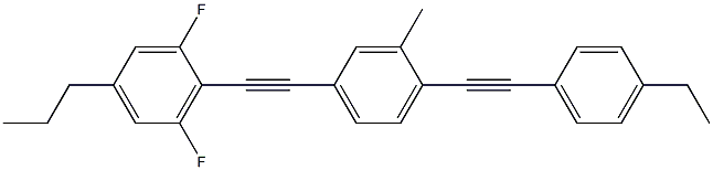 2-[4-(4-Ethyl-phenylethynyl)-3-methyl-phenylethynyl]-1,3-difluoro-5-propyl-benzene Structure