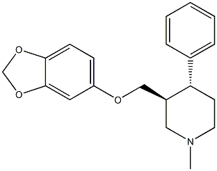 (3S,4R)-3-((benzo[d][1,3]dioxol-5-yloxy)methyl)-1-methyl-4-phenylpiperidine Struktur