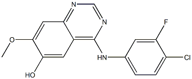 4-(4-Chloro-3-fluoro-phenylamino)-7-methoxy-quinazolin-6-ol Struktur