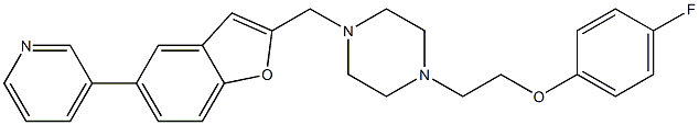 1-[2-(4-FLUOROPHENOXY)ETHYL]-4-[(5-PYRIDIN-3-YL-1-BENZOFURAN-2-YL)METHYL]PIPERAZINE|