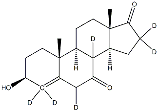 4-Androsten-3|beta|-ol-7,17-dione-4,4,6,8,16,16-D6 化学構造式