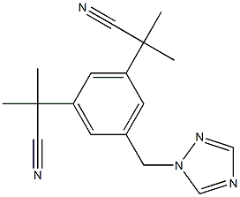 A,A,A',A'-四甲基-5-(1H-1,2,4-三唑-1-基甲基)-1,3-苯二乙腈 结构式