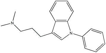 3-(3-ジメチルアミノプロピル)-1-フェニル-1H-インドール 化学構造式
