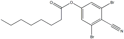 3,5-二溴-4-氰基苯基辛酸酯, , 结构式